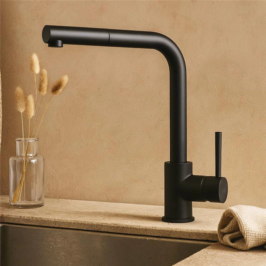 Rubinetto cucina estraibile Linda nero opaco