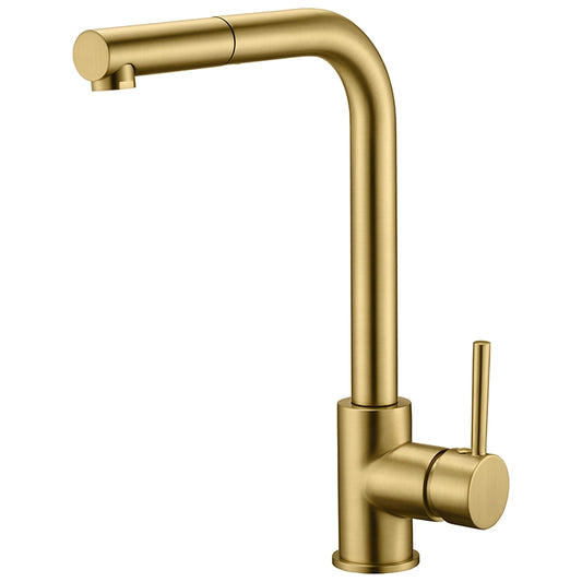 Rubinetto cucina estraibile Linda oro spazzolato