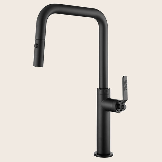 Rubinetto da cucina estraibile Selena nero opaco