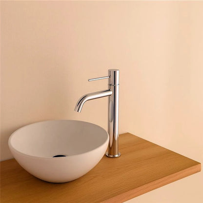 Rubinetto lavabo alto monocomando in ottone con flessibili cromo Hidden