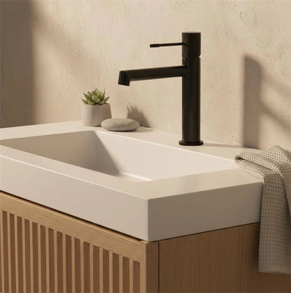 Rubinetto lavabo senza scarico in ottone nero opaco Melin
