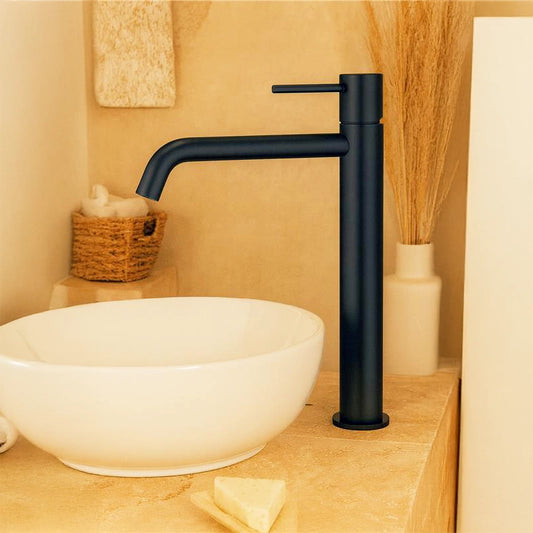 Rubinetto miscelatore alto per lavabo senza scarico in ottone canna di fucile Memo