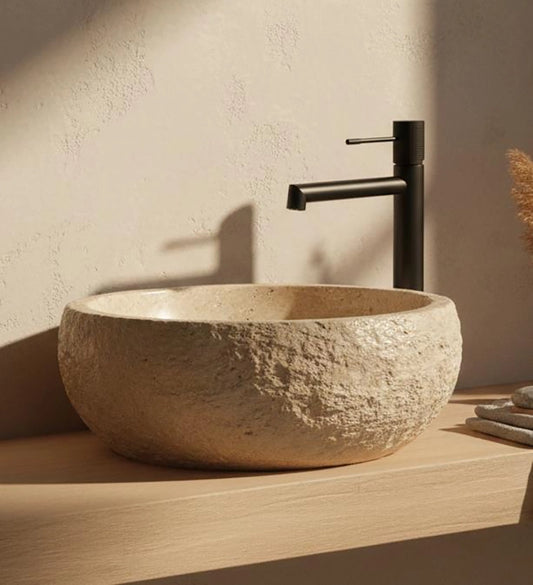 Rubinetto miscelatore alto per lavabo senza scarico in ottone nero opaco Melin