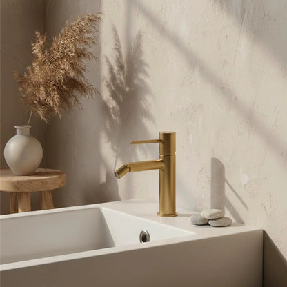 Rubinetto miscelatore bidet senza scarico in ottone oro spazzolato Memo