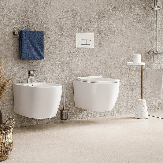Sanitari sospesi in ceramica rimless sedile chiusura rallentata Linea Zeta