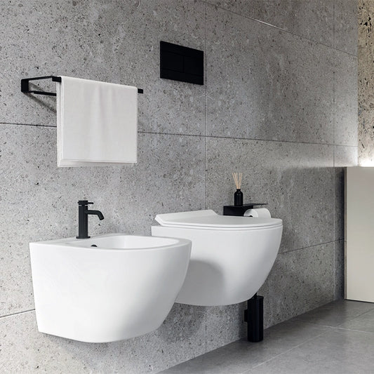 Sanitari sospesi salva spazio rimless ceramica bianco opaco Linea Zeta small