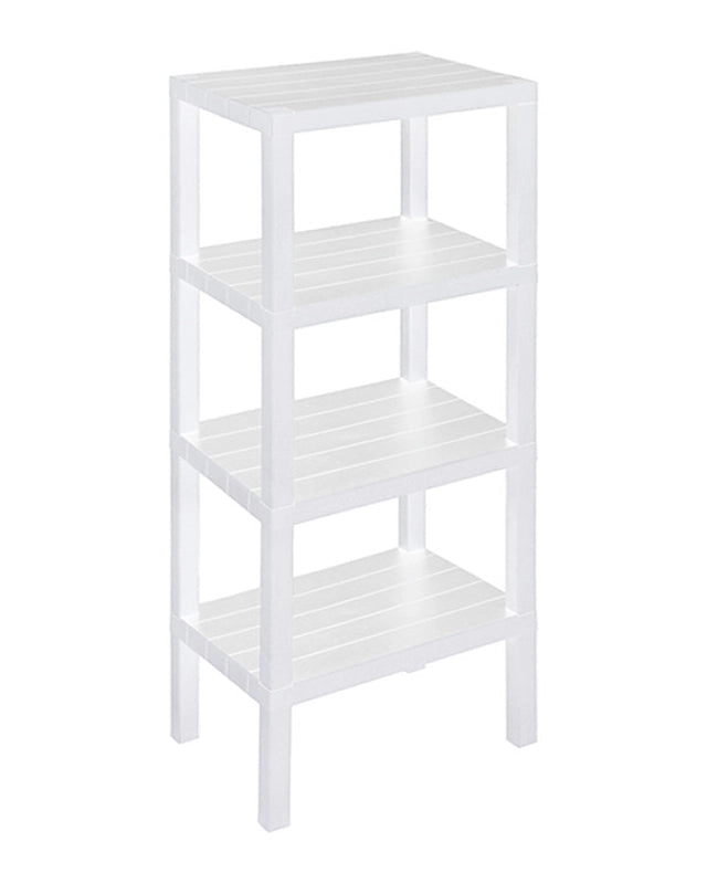 Scaffale 38x29x100 quattro ripiani bianco, dettaglio della doccetta estraibile - Exagonshop
