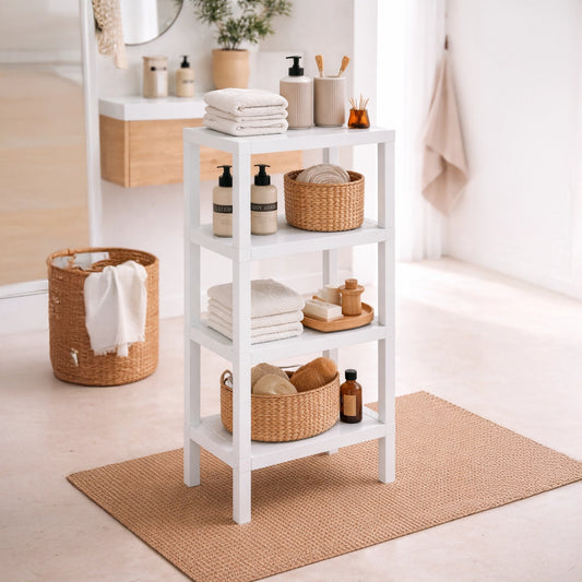 Scaffale 38x29x100 quattro ripiani bianco