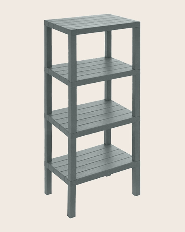 Scaffale 38x29x100 quattro ripiani grigio, dettaglio della doccetta estraibile - Exagonshop