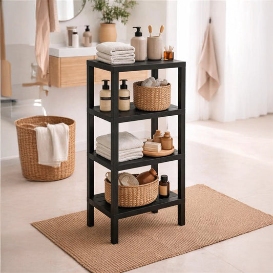 Scaffale 38x29x100 quattro ripiani nero