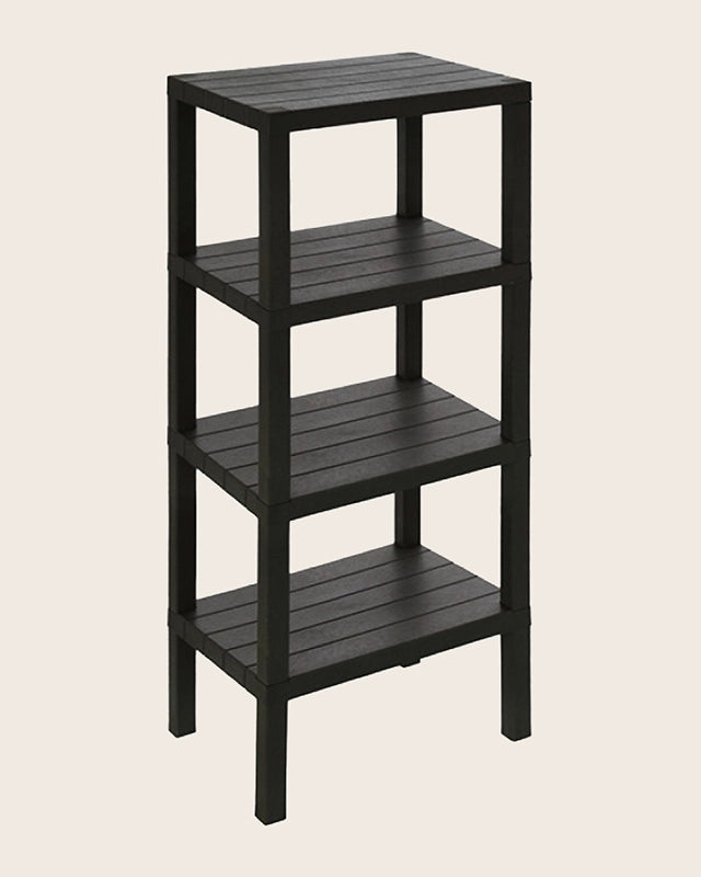 Scaffale 38x29x100 quattro ripiani nero, dettaglio della doccetta estraibile - Exagonshop