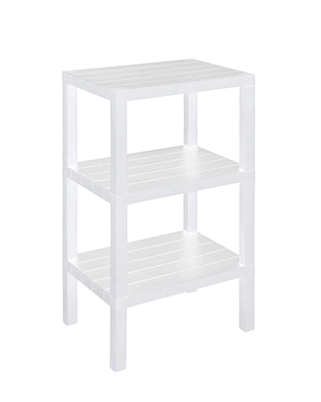 Scaffale 38x29x73 tre piani bianco, dettaglio della doccetta estraibile - Exagonshop