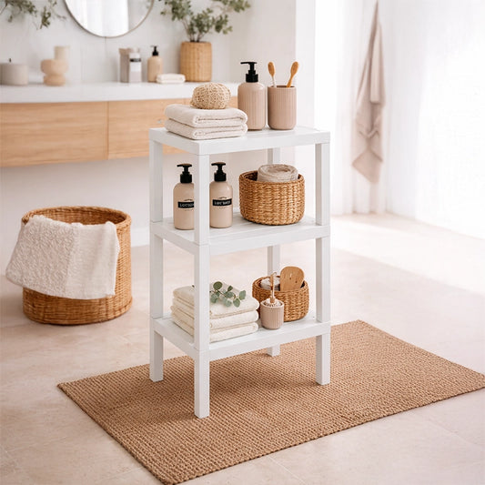 Scaffale 38x29x73 tre piani bianco