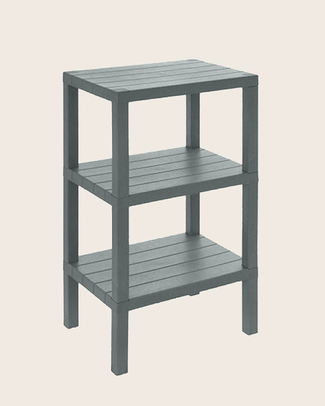Scaffale 38x29x73 tre piani grigio, dettaglio della doccetta estraibile - Exagonshop