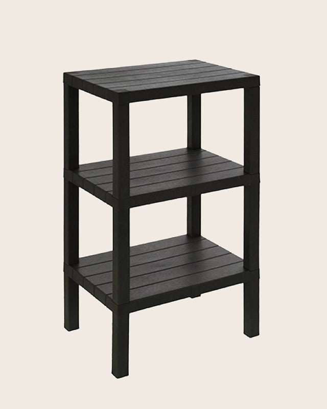 Scaffale 38x29x73 tre ripiani nero, dettaglio della doccetta estraibile - Exagonshop