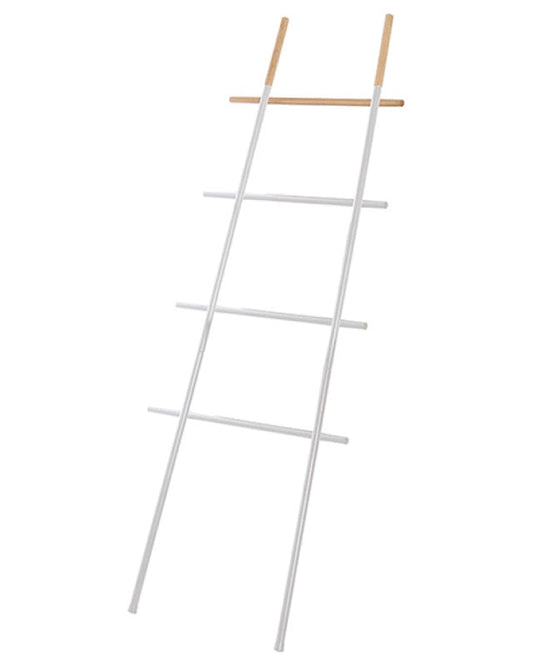 Scala portasciugamani 70x170 in acciaio bianco, dettaglio ravvicinato del materiale e dell'aggancio - Exagonshop