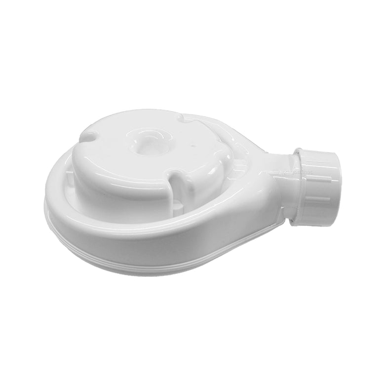 Piletta doccia 90 mm con sifone e filtro raccogli capelli, vista laterale dello spessore e del bordo - Exagonshop