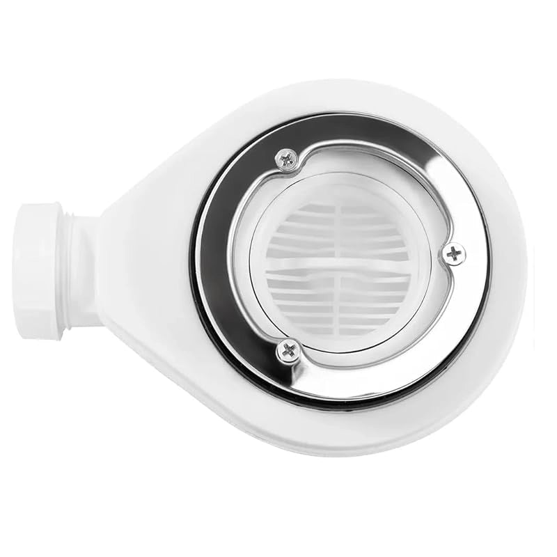 Piletta doccia 90 mm con sifone e filtro raccogli capelli ambientato in box doccia con pareti in vetro - Exagonshop