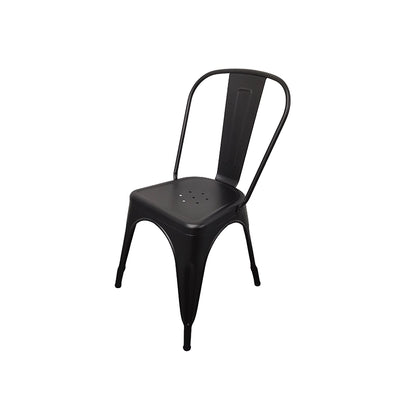Sedia da pranzo in metallo nero con schienale, impilabili, per bistrò, cucina, interni ed esterni, 51x 43 x 85 cm