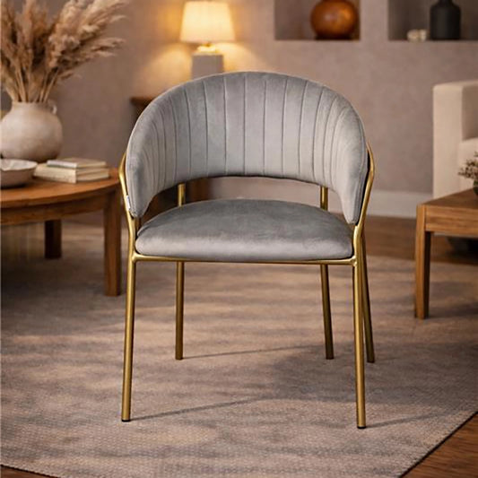 Sedia da pranzo effetto velluto Korinne grigio