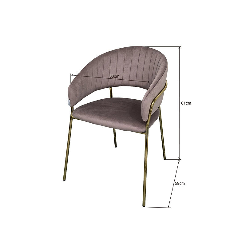 Sedia da pranzo effetto velluto Korinne rosa ambientato in spazio living con arredi coordinati - Exagonshop