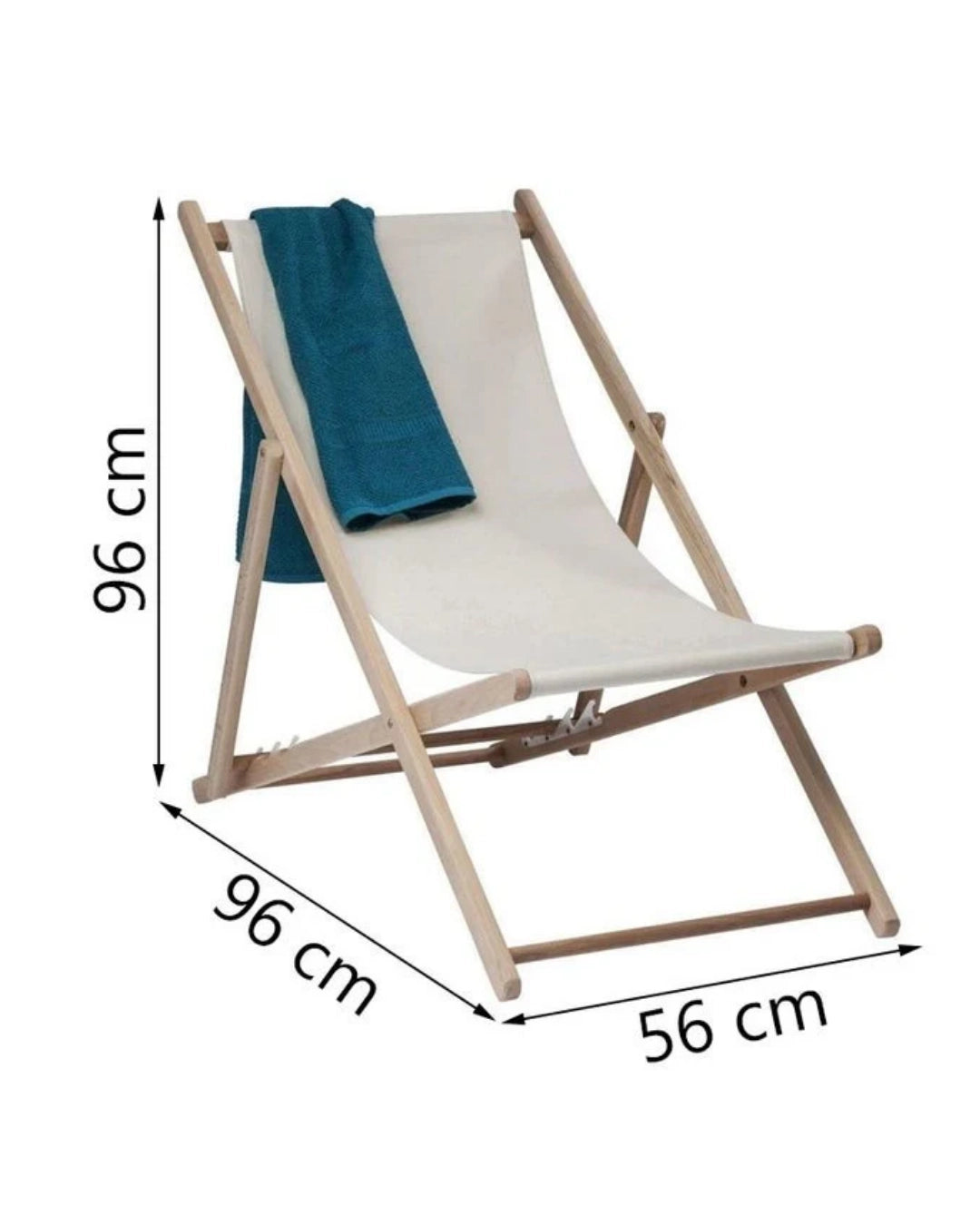 Sedia sdraio da esterno beige in legno Bright Summer
