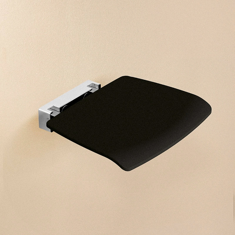 Sedile per box doccia a muro Nero Architect Cosmic installato in bagno moderno con ante in vetro temperato - Industrias...