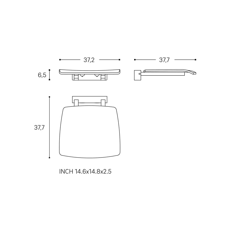 Sedile per box doccia a muro Nero Architect Cosmic installato in bagno moderno con ante in vetro temperato - Industrias...
