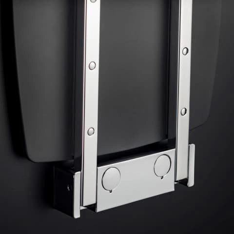 Sedile per box doccia a muro Nero Architect Cosmic installato in bagno moderno con ante in vetro temperato - Industrias...