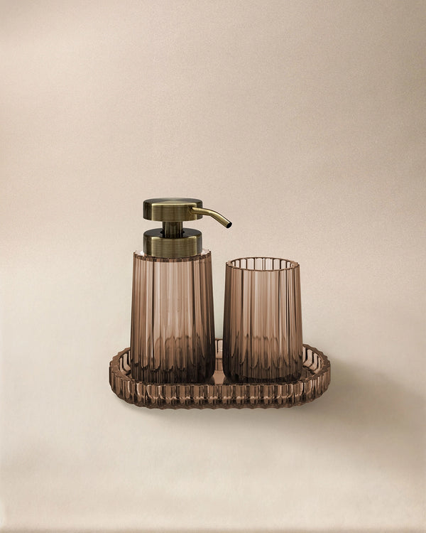 Cosmic Lido Set accessori bagno dispenser portasapone 3pz ambar rose