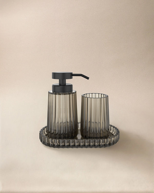 Cosmic Lido Set accessori bagno dispenser portasapone 3pz smoke grey