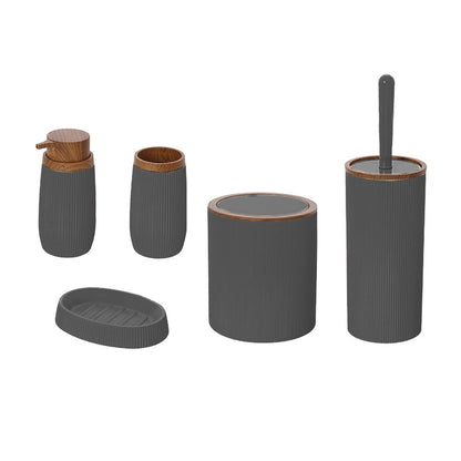 Set accessori bagno grigio 5pz London
