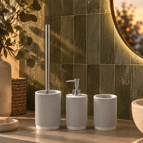 Set accessori bagno portasapone cromo grigio 3 pz Venice