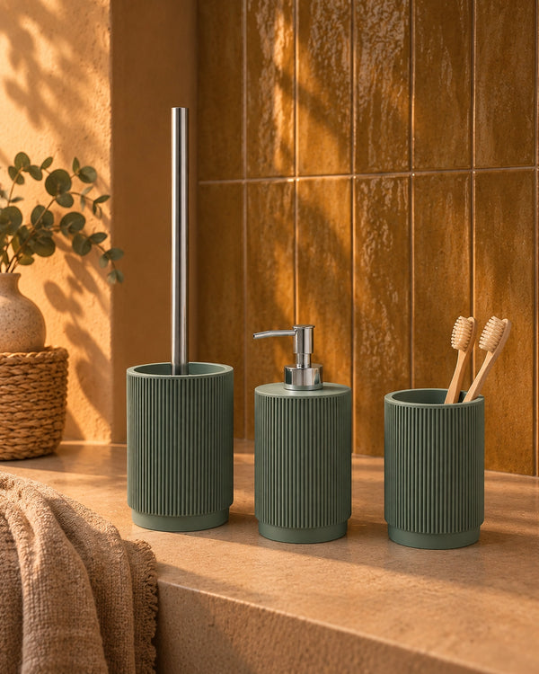 Set accessori bagno portasapone cromo verde 3 pz Venice