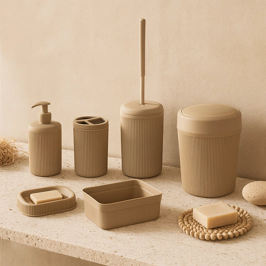 Set accessori bagno tortora 6pz Colorado