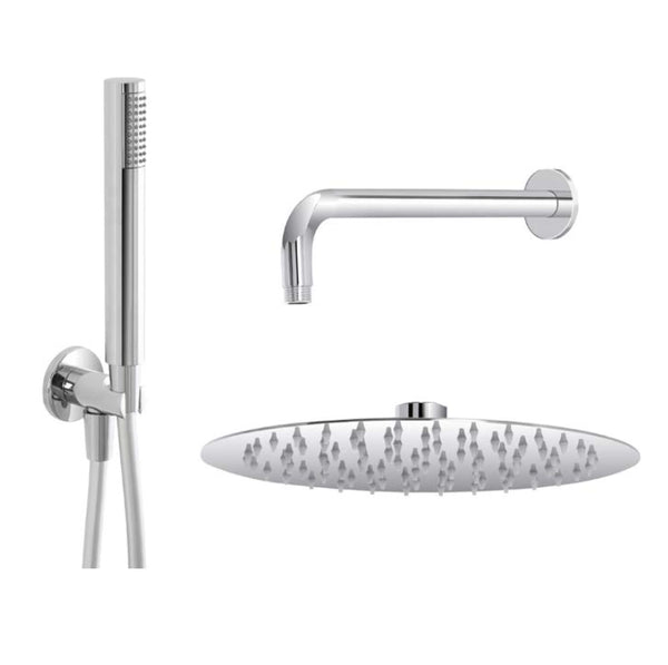 Set doccia soffione e doccetta in acciaio cromo Platinum