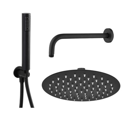 Set doccia soffione e doccetta in acciaio nero opaco Platinum