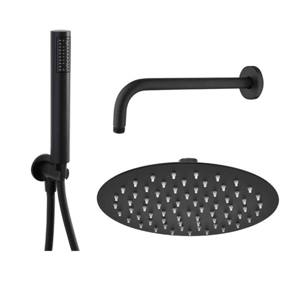 Set doccia soffione e doccetta in acciaio nero opaco Platinum