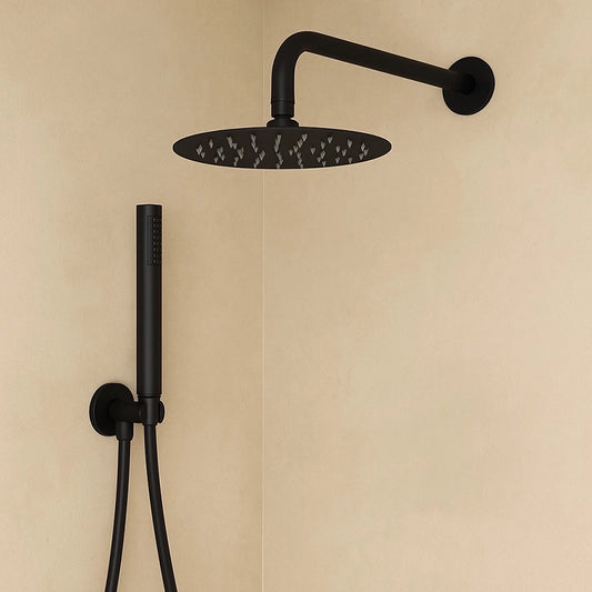 Set doccia soffione e doccetta in acciaio nero opaco Platinum