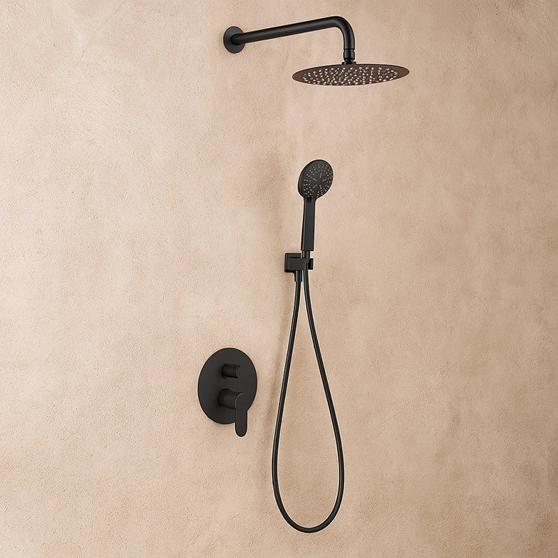 Set doccia soffione miscelatore e doccetta nero opaco