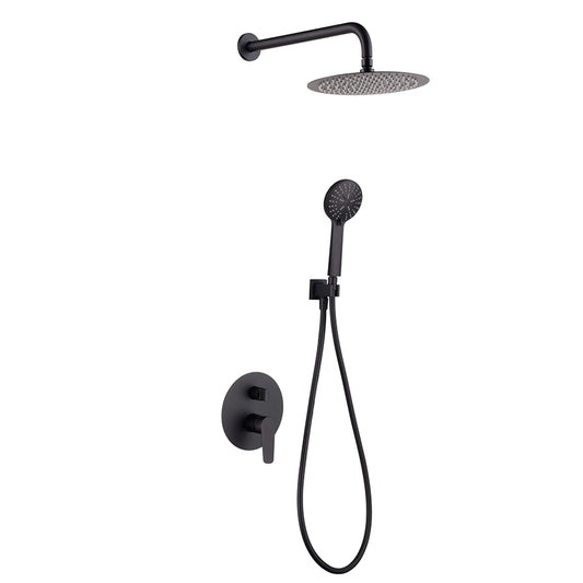 Set doccia soffione miscelatore e doccetta nero opaco