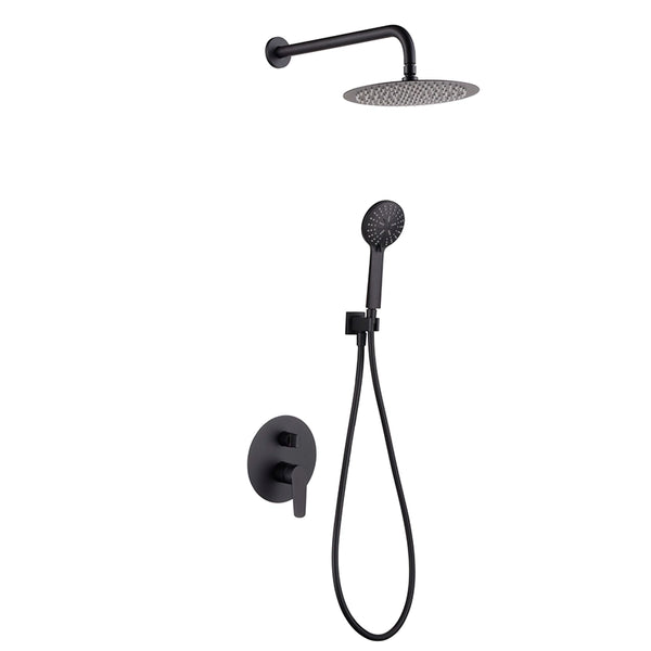 Set doccia soffione miscelatore e doccetta nero opaco
