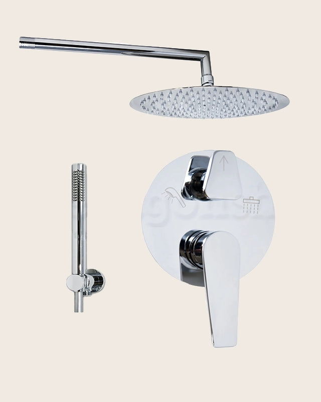 Set miscelatore doccia con soffione 30 cm slim doccetta cromo Smart