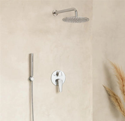 Set miscelatore incasso soffione 30 cm slim braccio 30 cm doccetta cromo Smart