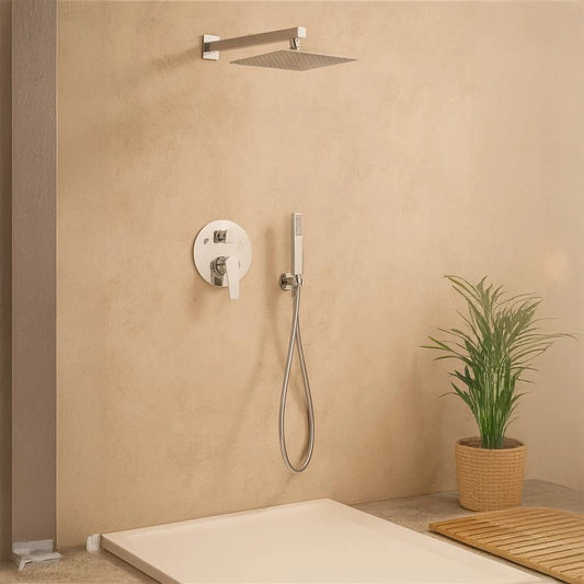 Set miscelatore doccia incasso 2 vie soffione 30x30 slim cromo Smart