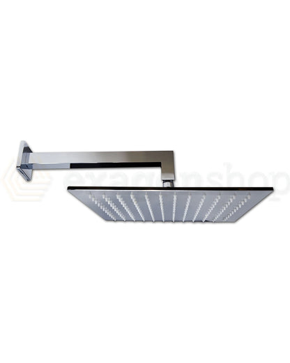 Set miscelatore doccia soffione 30x30 quadro doccetta cromo Smart