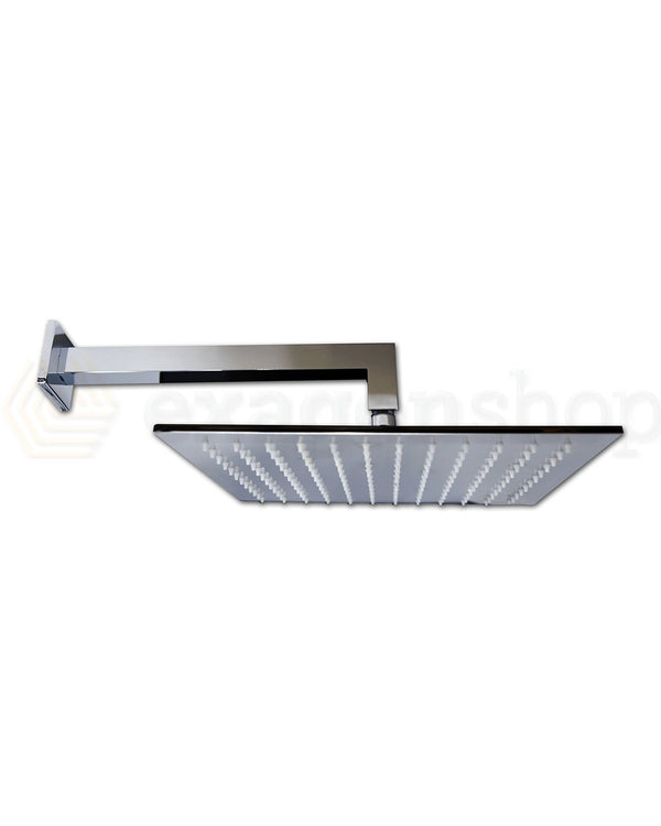 Set miscelatore doccia soffione 30x30 quadro doccetta cromo Smart