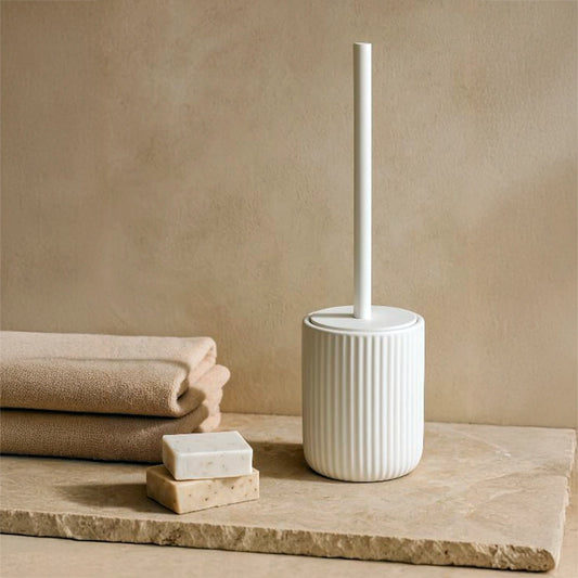 Portascopino wc a pavimento in ceramica bianco color