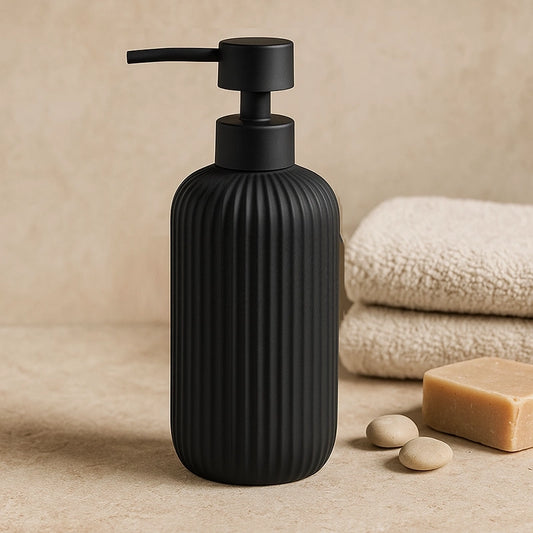Dispenser portasapone liquido da appoggio in ceramica nero color