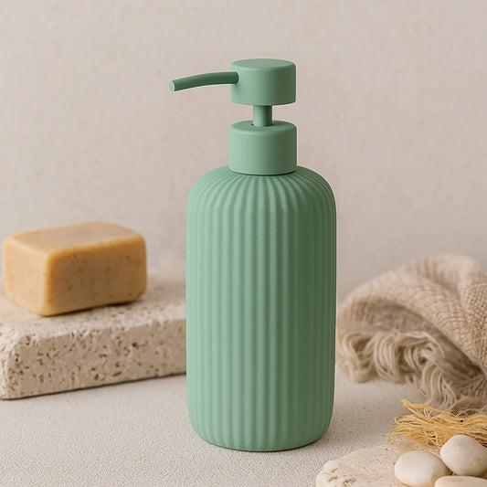Dispenser portasapone liquido da appoggio in ceramica verde color